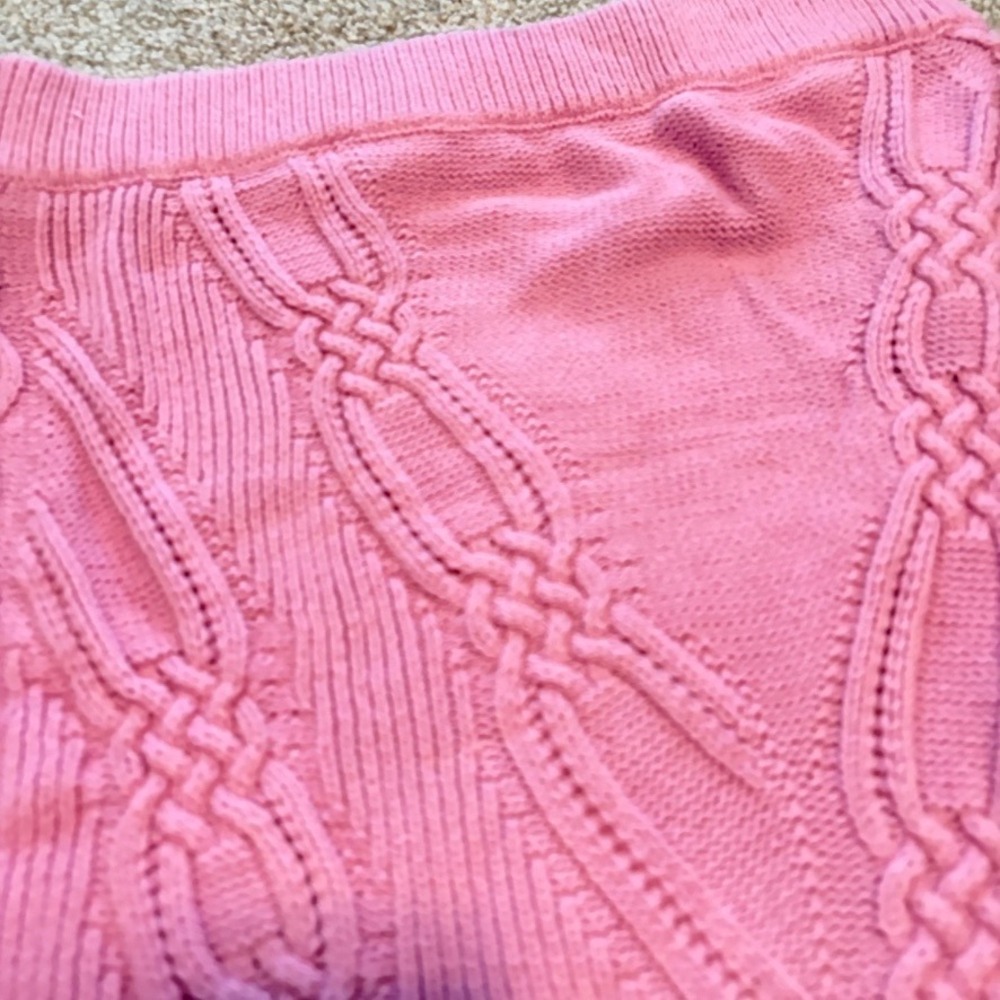 Maeve Anthropologie Cable Knit Sweater Skirt Womens S Pink Coquette Cozy Barbie - Picture 2 of 8